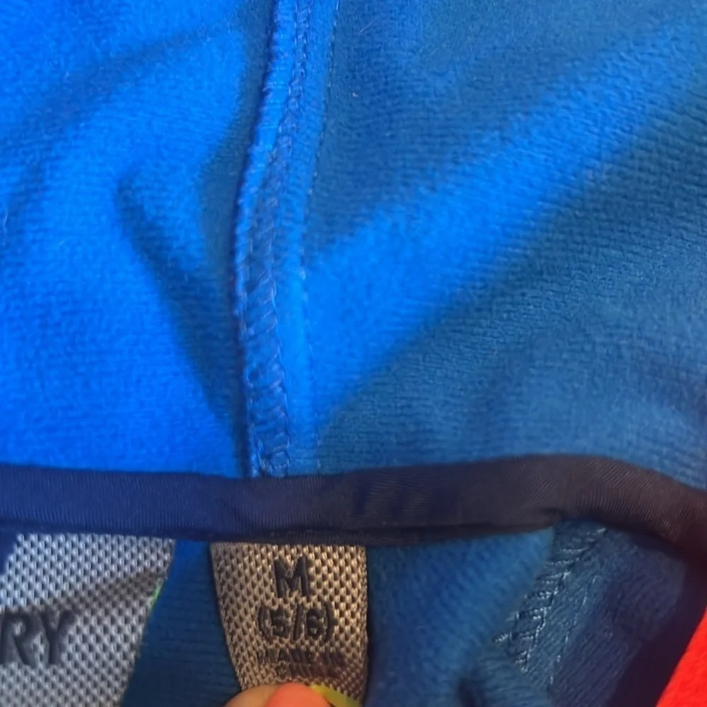 Free Country Blue and Navy Hooded Jacket with Red Zipper